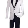 Slim Fit Shiny Sharkskin Men's 2 Piece Suit In White -Suit Gold Style Shop s2ps 1 white