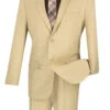 Beige Slim Fit Men's 2 Piece Business Suit 2 Button -Suit Gold Style Shop s 2pp beige 1