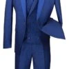 Blue Slim Fit 3 Piece Suit 1 Button With Double Breasted Vest 2 Blue Slim Fit 3 Piece Suit 1 Button With Double Breasted Vest -Suit Gold Style Shop sv2r 6 blue
