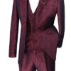 Slim Fit 3 Piece Suit Ruby Floral Pattern Matching Vest And Pants 2 Slim Fit 3 Piece Suit Ruby Floral Pattern Matching Vest And Pants -Suit Gold Style Shop svff 3 ruby S