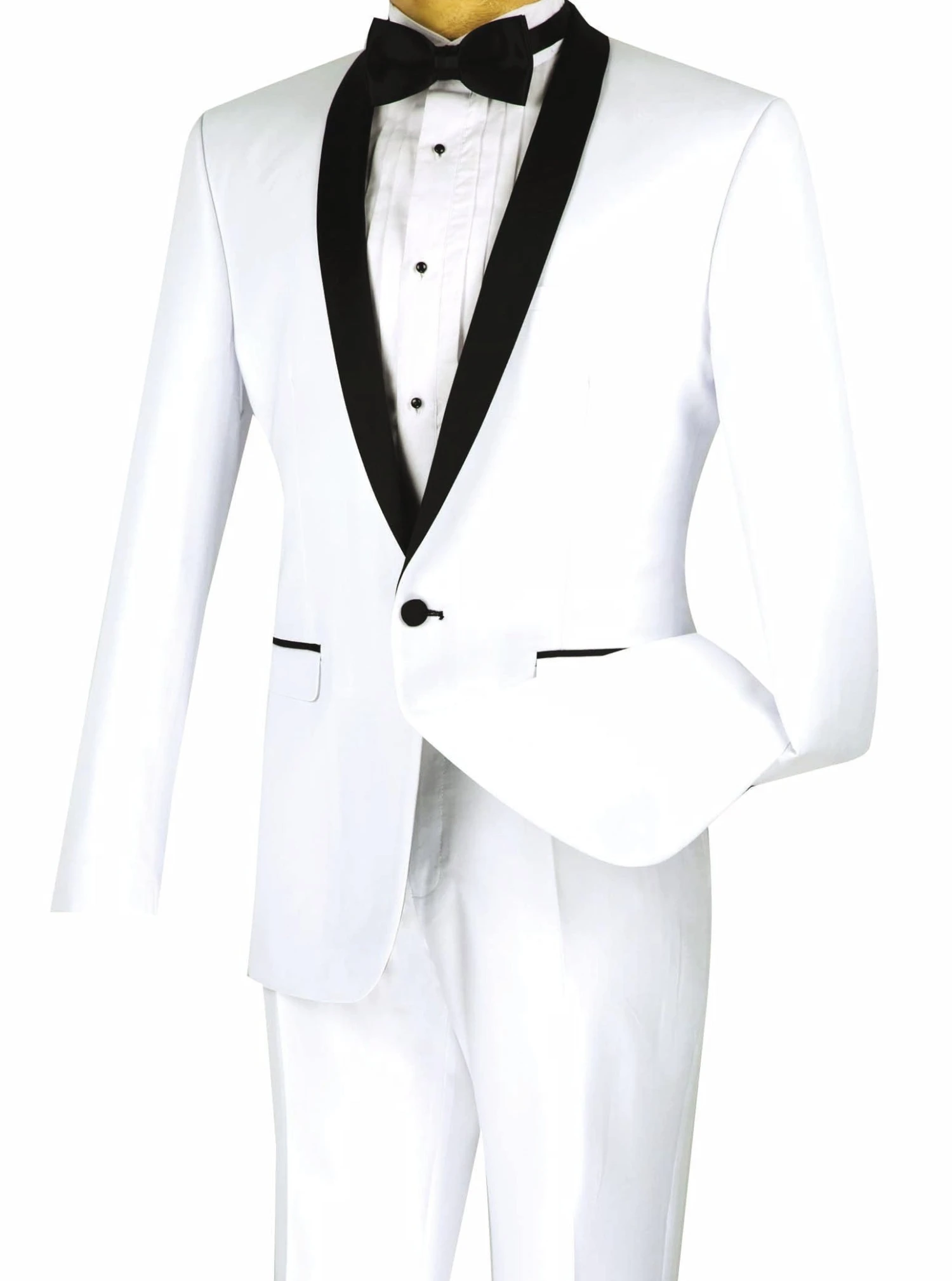 Kingsman Collection - Shawl Collar Slim Fit Tuxedo 2 Piece 1 Button White 3 Kingsman Collection - Shawl Collar Slim Fit Tuxedo 2 Piece 1 Button White