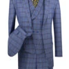 Atrani Collection - Regular Fit Windowpane Suit 3 Piece In Blue 2 Atrani Collection - Regular Fit Windowpane Suit 3 Piece In Blue -Suit Gold Style Shop v2rw 12 blues