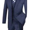 Venetian Collection - Navy Regular Fit Glen Plaid 2 Button 3 Piece Suit 2 Venetian Collection - Navy Regular Fit Glen Plaid 2 Button 3 Piece Suit -Suit Gold Style Shop v2rw 13 navy S