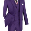 Venetian Collection - Purple Regular Fit Glen Plaid 2 Button 3 Piece Suit -Suit Gold Style Shop v2rw 13 purple S