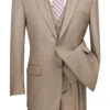 Olympia Collection - Glen Plaid Regular Fit Suit 3 Piece Tan -Suit Gold Style Shop v2rw 15 tan